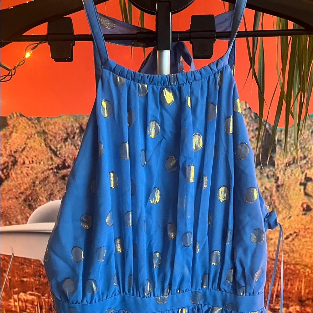 CeCe Blue Dress with Yellow Accents - Picture 6 of 7